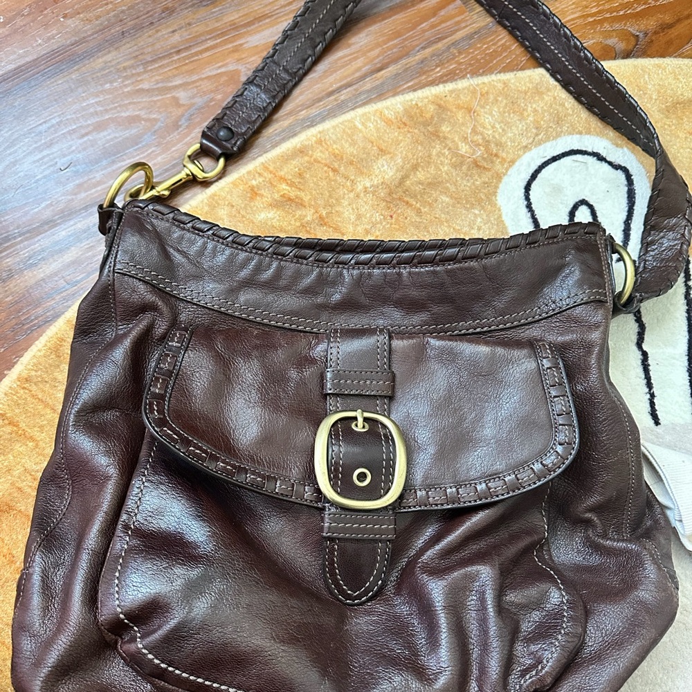 Coach Dark Brown Leather Shoulder Bag